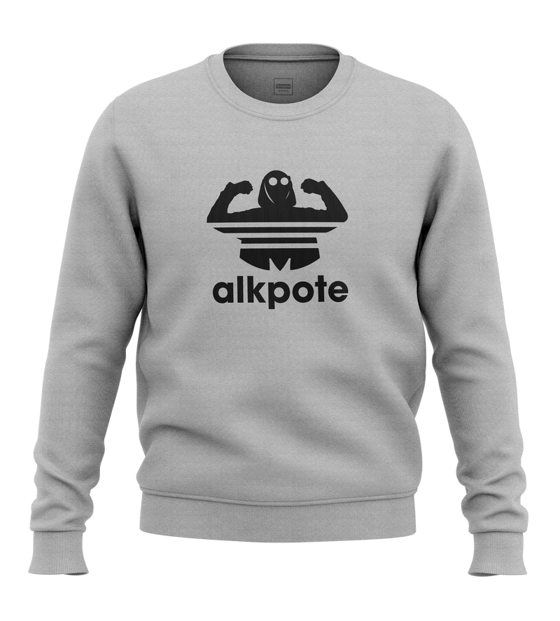 SWEAT-SHIRT COL ROND | "ALK ORIGINALS" - Gris chiné/Noir